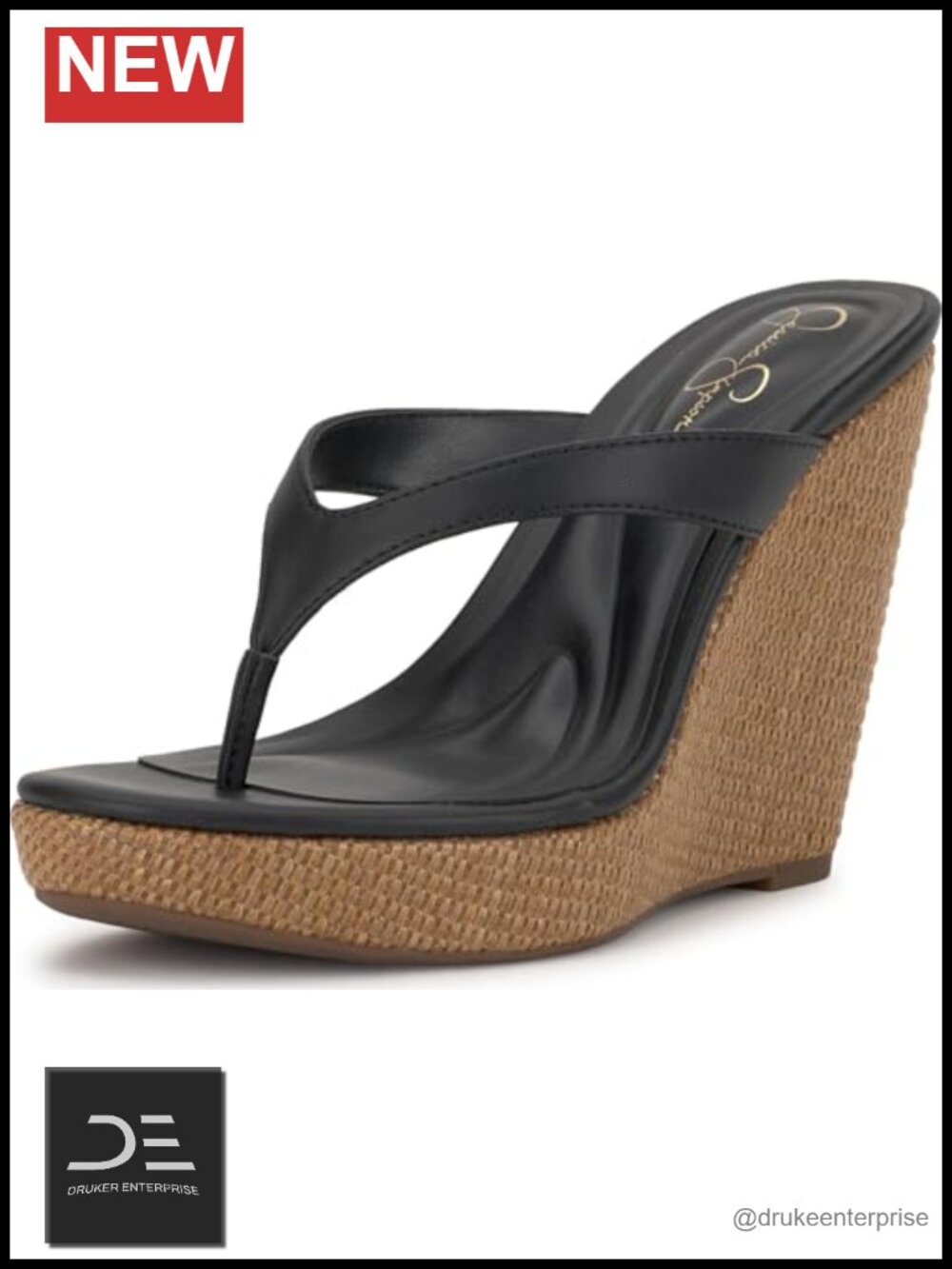 Jessica Simpson Womens Jyseta Faux Leather Platform Wedge Sandal
